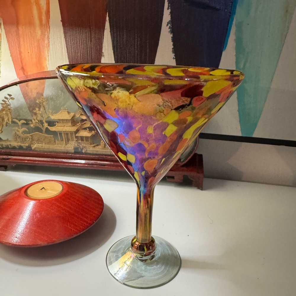 Colorful Art Glass Margarita glass